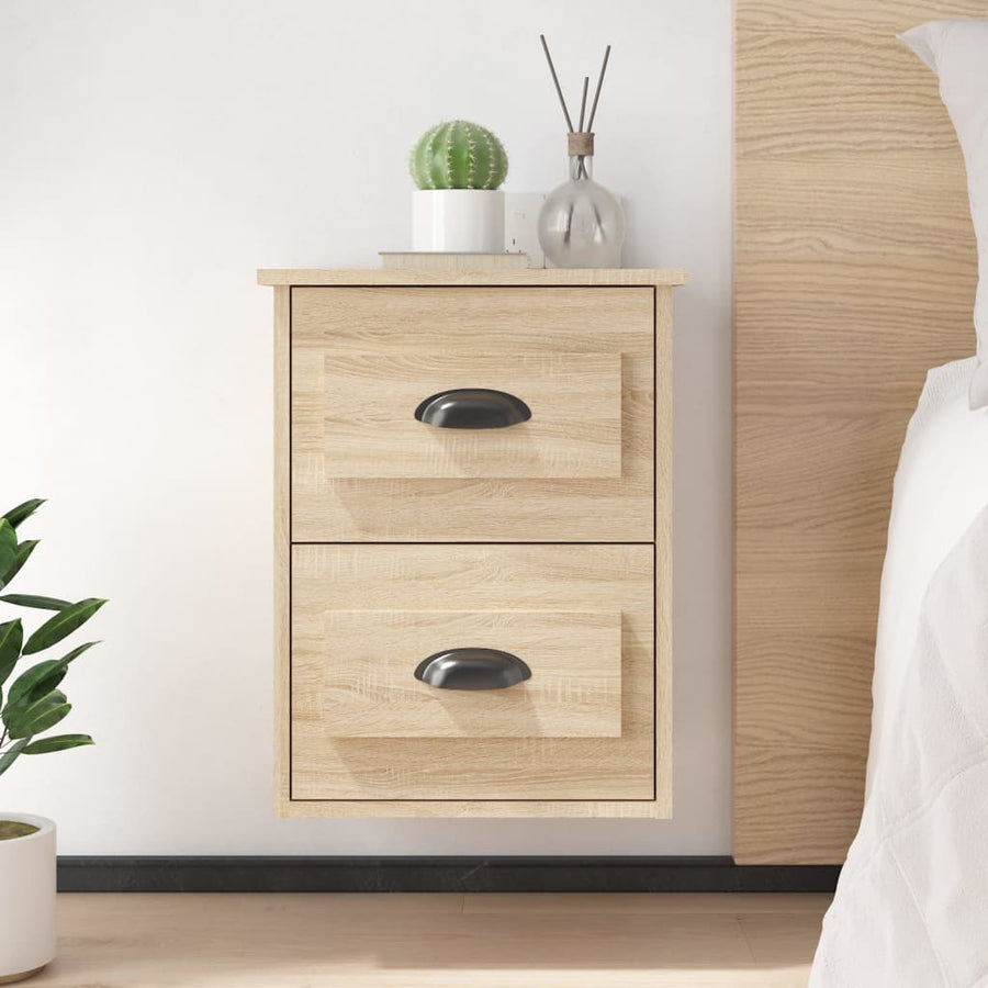 Nachtkastjes 2 St Wandgemonteerd 41,5X36X53 Cm Sonoma Eiken
