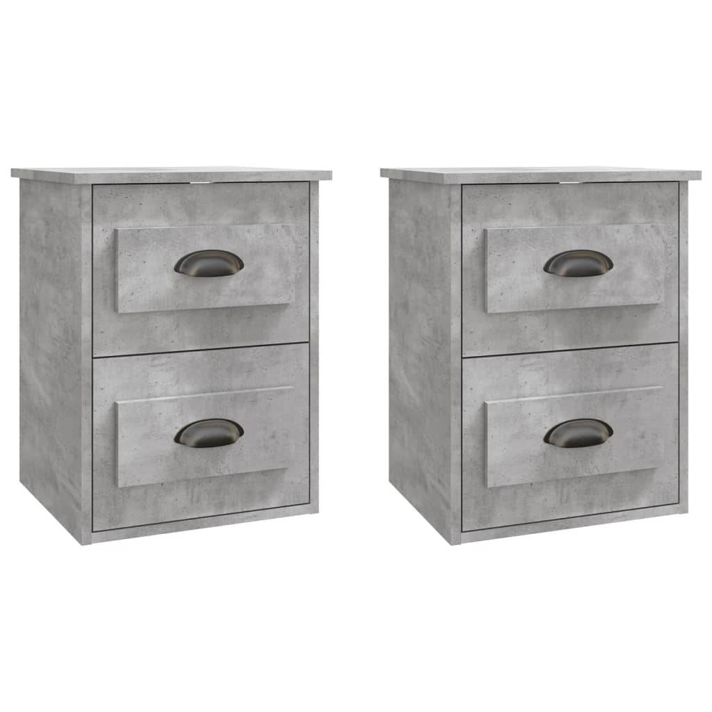 Nachtkastjes 2 St Wandgemonteerd 41,5X36X53 Cm Betongrijs