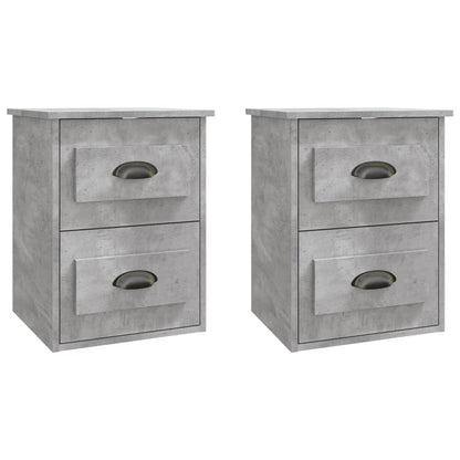 Nachtkastjes 2 St Wandgemonteerd 41,5X36X53 Cm Betongrijs