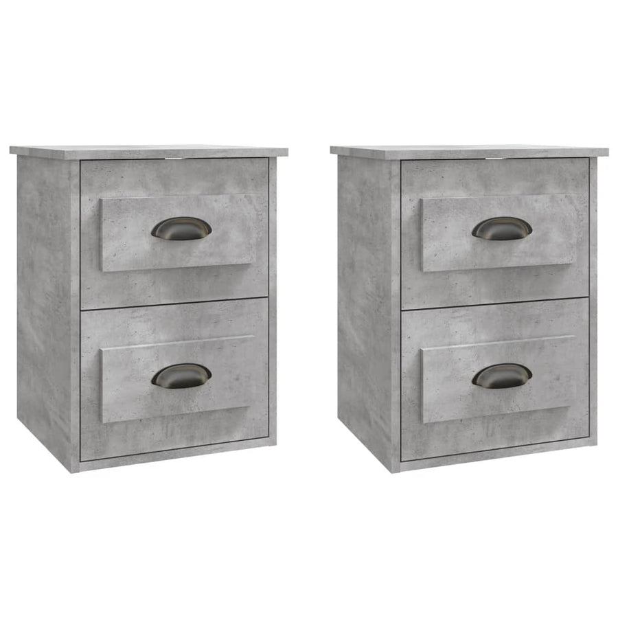 Nachtkastjes 2 St Wandgemonteerd 41,5X36X53 Cm Betongrijs