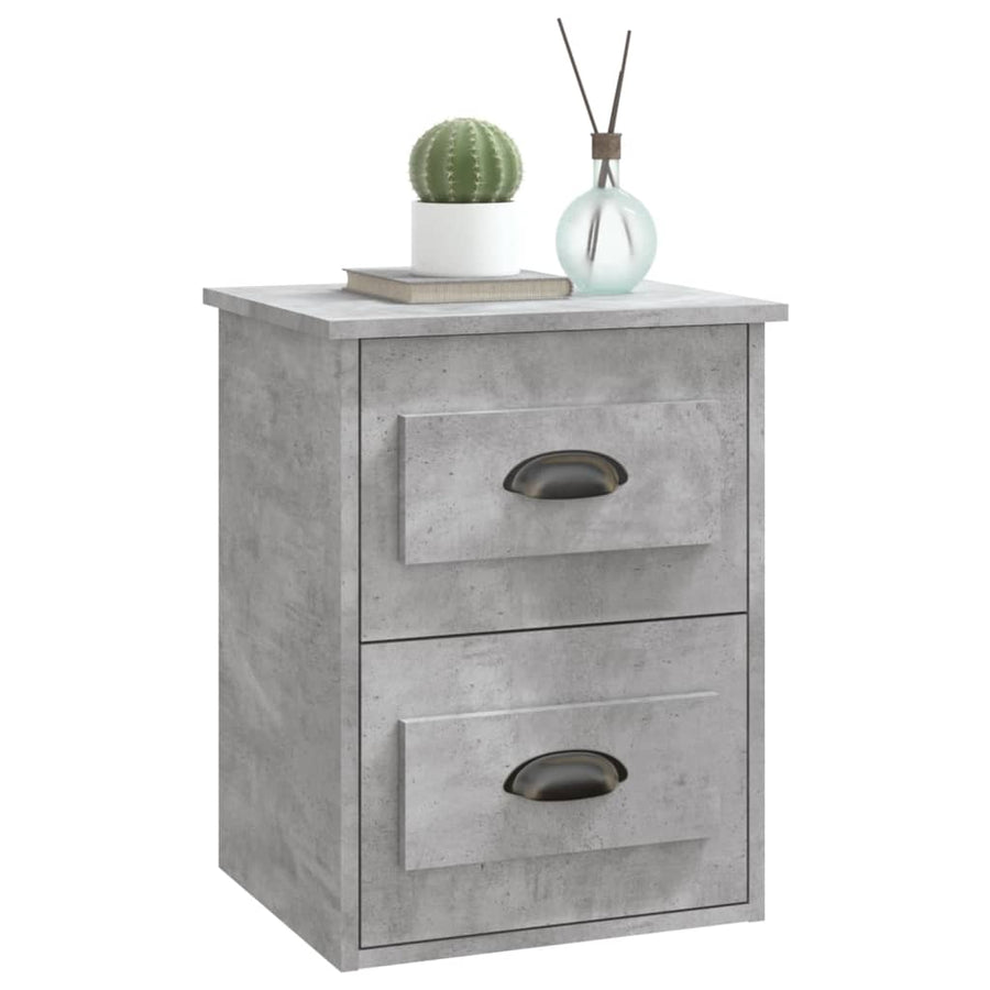 Nachtkastjes 2 St Wandgemonteerd 41,5X36X53 Cm Betongrijs
