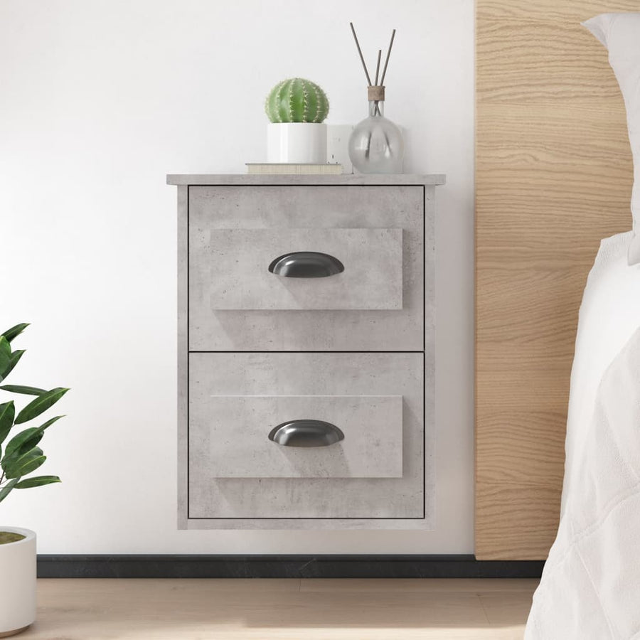 Nachtkastjes 2 St Wandgemonteerd 41,5X36X53 Cm Betongrijs