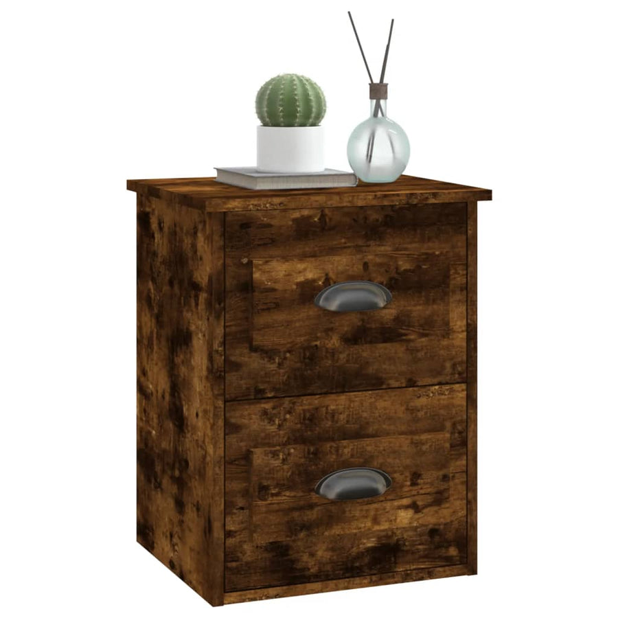 Nachtkastje Wandgemonteerd 41,5X36X53 Cm Gerookt Eikenkleurig