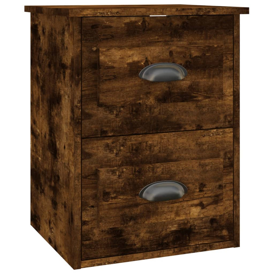 Nachtkastjes 2 St Wandgemonteerd 41,5X36X53 Cm Gerookt Eiken