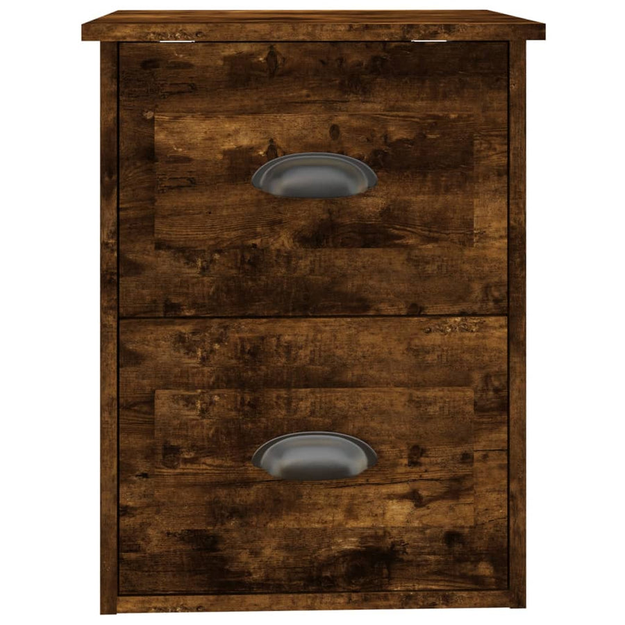 Nachtkastjes 2 St Wandgemonteerd 41,5X36X53 Cm Gerookt Eiken