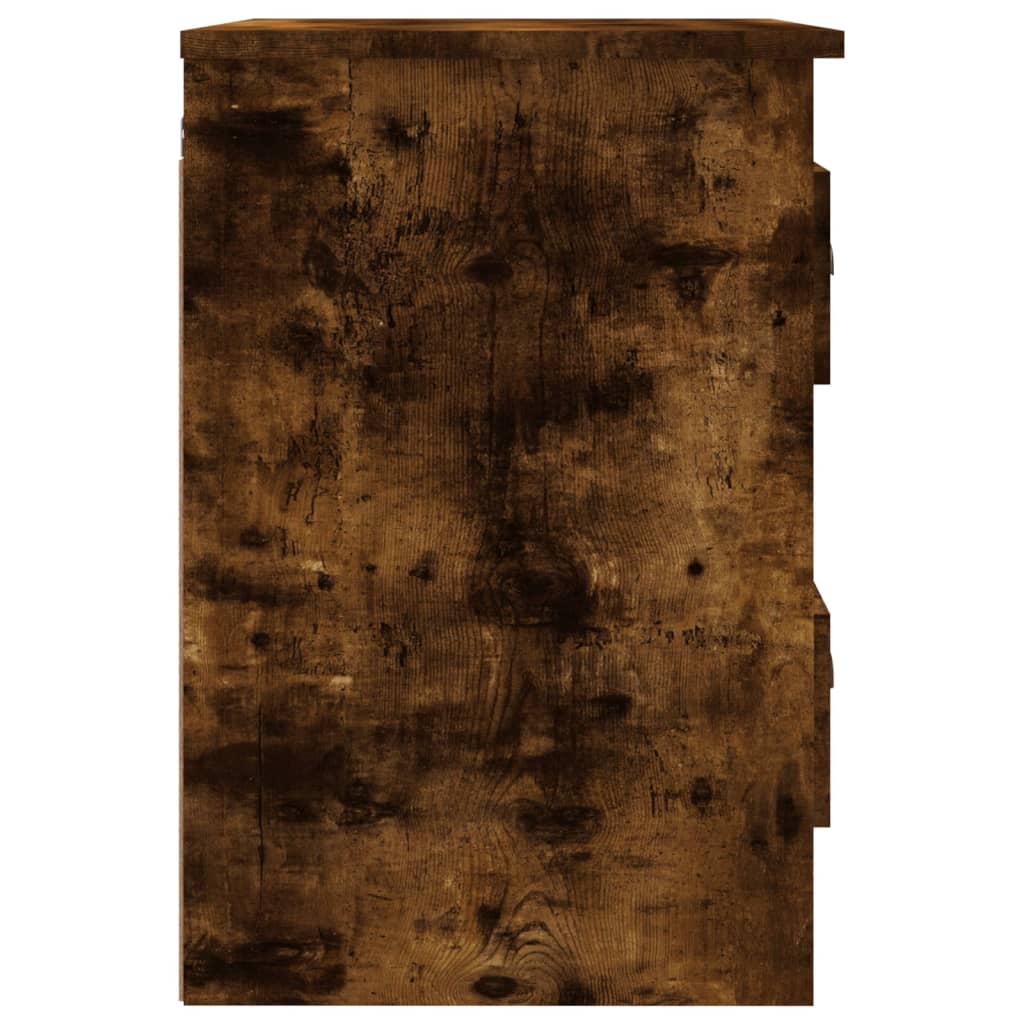 Nachtkastjes 2 St Wandgemonteerd 41,5X36X53 Cm Gerookt Eiken