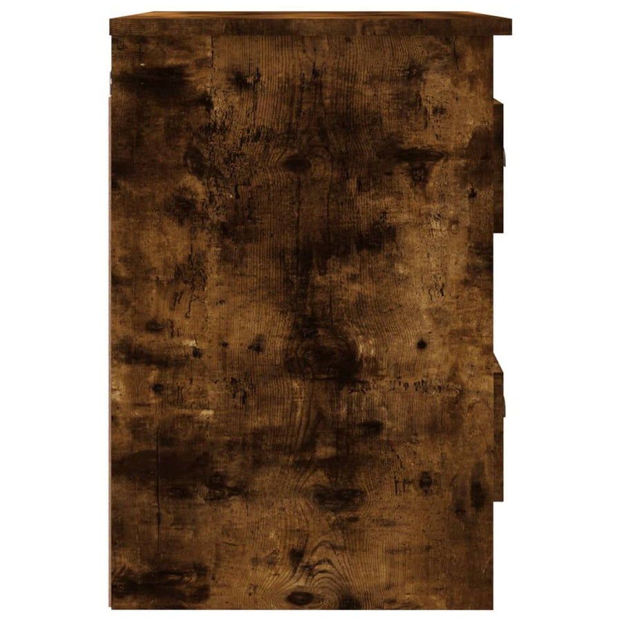 Nachtkastjes 2 St Wandgemonteerd 41,5X36X53 Cm Gerookt Eiken
