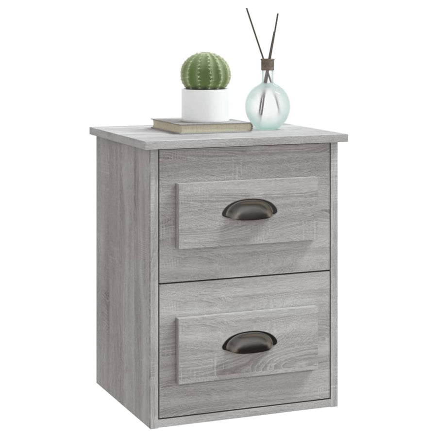 Nachtkastje Wandgemonteerd 41,5X36X53 Cm Grijs Sonoma Eiken