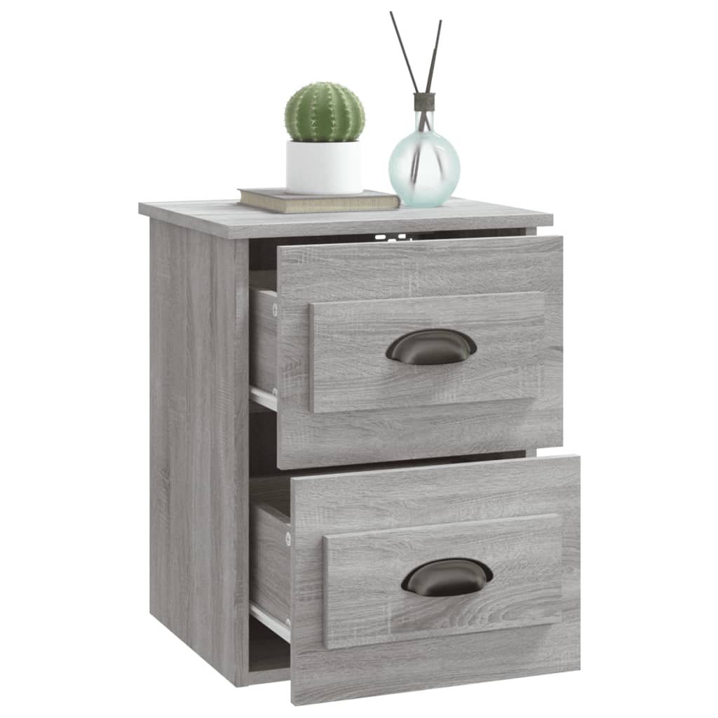 Nachtkastje Wandgemonteerd 41,5X36X53 Cm Grijs Sonoma Eiken