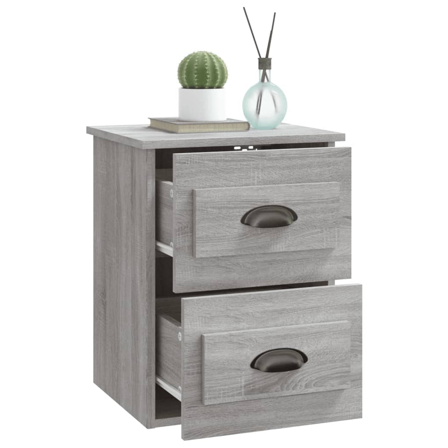 Nachtkastje Wandgemonteerd 41,5X36X53 Cm Grijs Sonoma Eiken