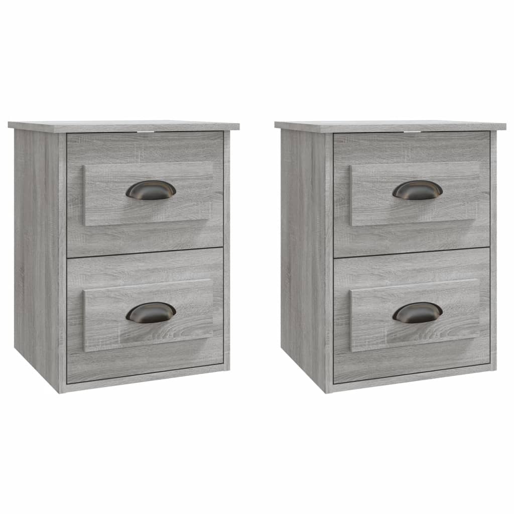 Nachtkastjes 2 St Wandgemonteerd 41,5X36X53 Cm Grijs Sonoma