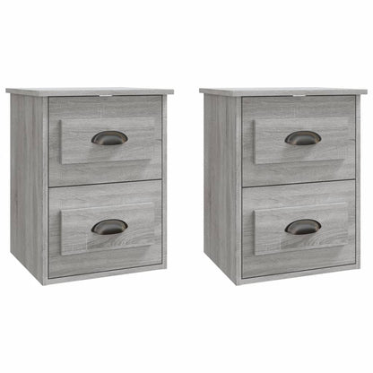 Nachtkastjes 2 St Wandgemonteerd 41,5X36X53 Cm Grijs Sonoma
