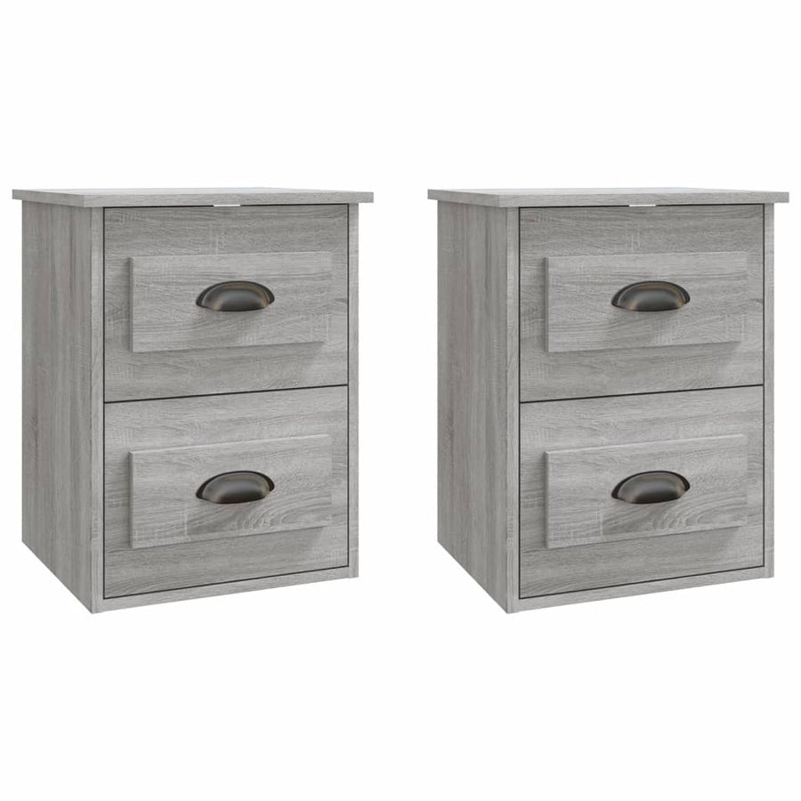 Nachtkastjes 2 St Wandgemonteerd 41,5X36X53 Cm Grijs Sonoma