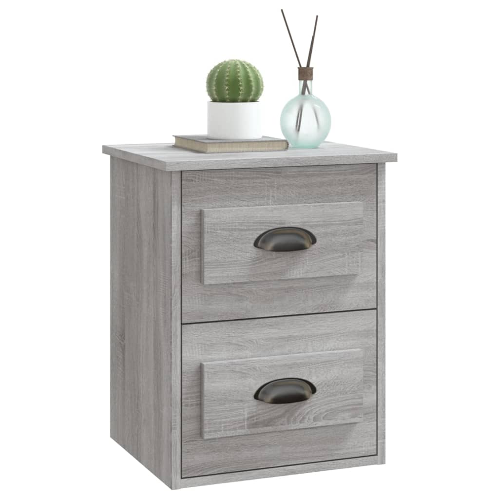 Nachtkastjes 2 St Wandgemonteerd 41,5X36X53 Cm Grijs Sonoma
