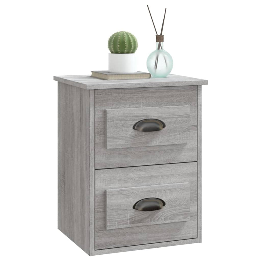 Nachtkastjes 2 St Wandgemonteerd 41,5X36X53 Cm Grijs Sonoma