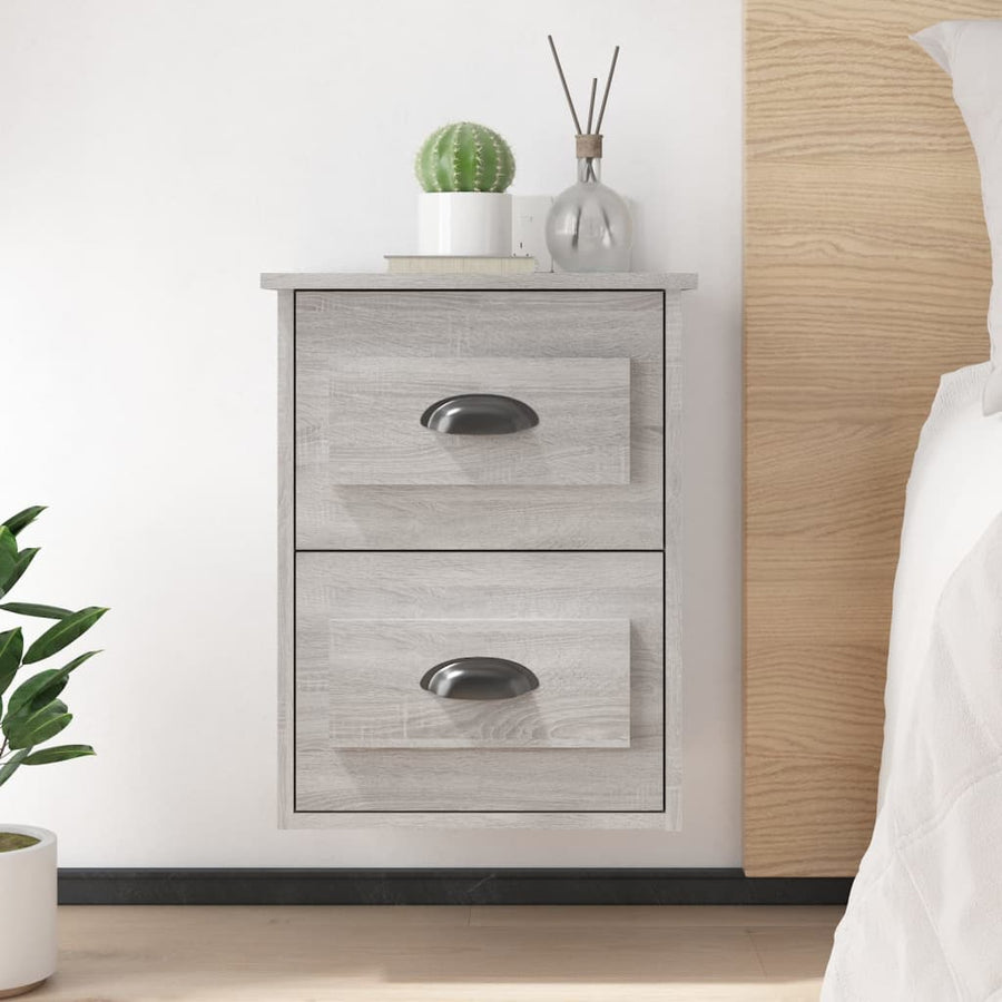 Nachtkastjes 2 St Wandgemonteerd 41,5X36X53 Cm Grijs Sonoma