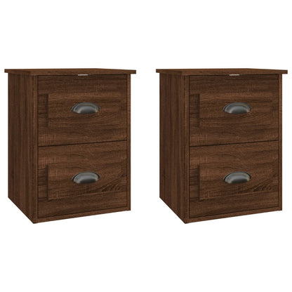 Nachtkastjes 2 St Wandgemonteerd 41,5X36X53 Cm Bruin Eikenkleur