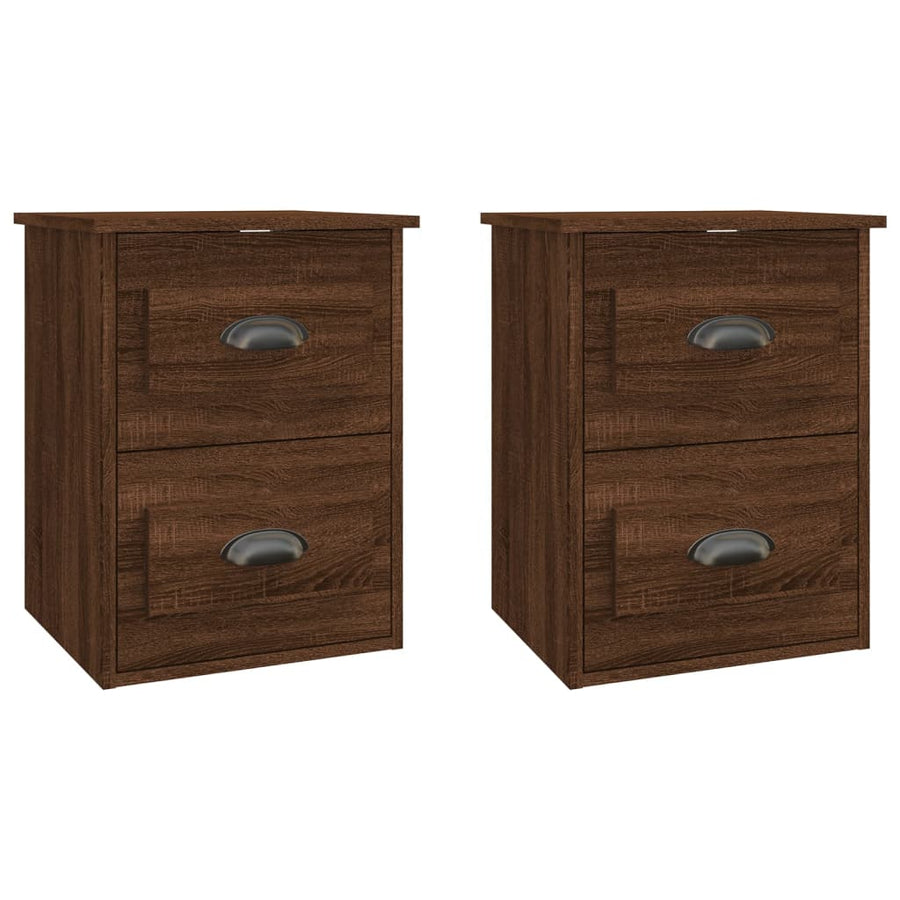 Nachtkastjes 2 St Wandgemonteerd 41,5X36X53 Cm Bruin Eikenkleur