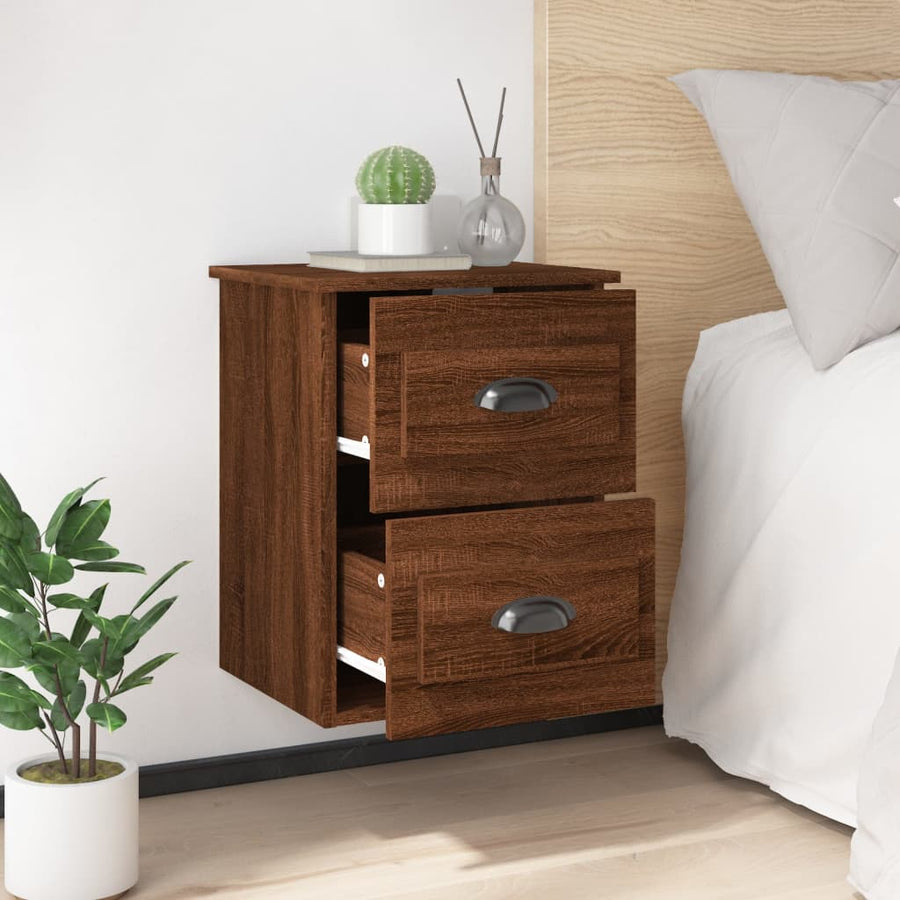 Nachtkastjes 2 St Wandgemonteerd 41,5X36X53 Cm Bruin Eikenkleur