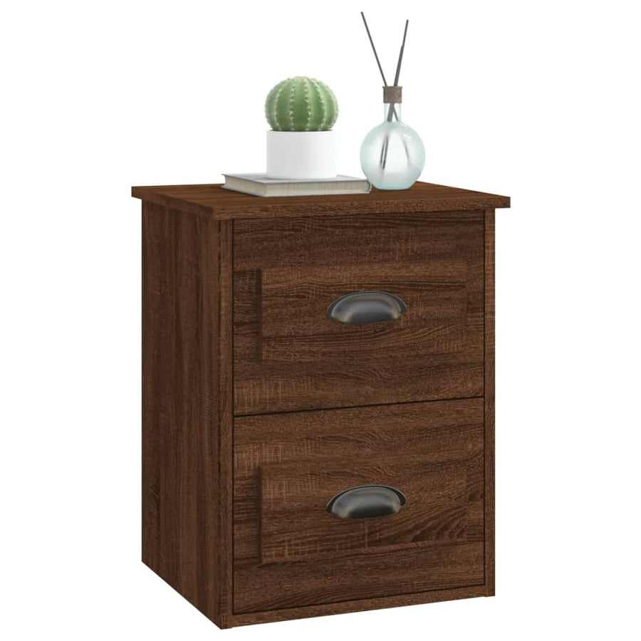 Nachtkastjes 2 St Wandgemonteerd 41,5X36X53 Cm Bruin Eikenkleur