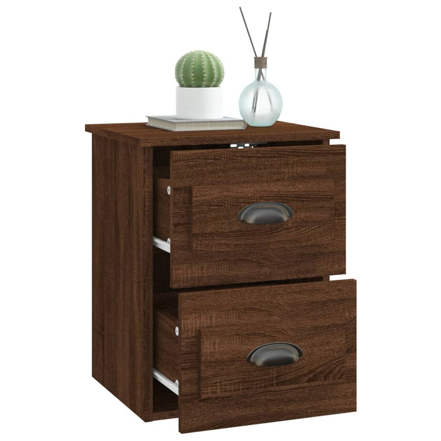 Nachtkastjes 2 St Wandgemonteerd 41,5X36X53 Cm Bruin Eikenkleur