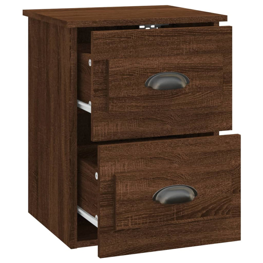 Nachtkastjes 2 St Wandgemonteerd 41,5X36X53 Cm Bruin Eikenkleur