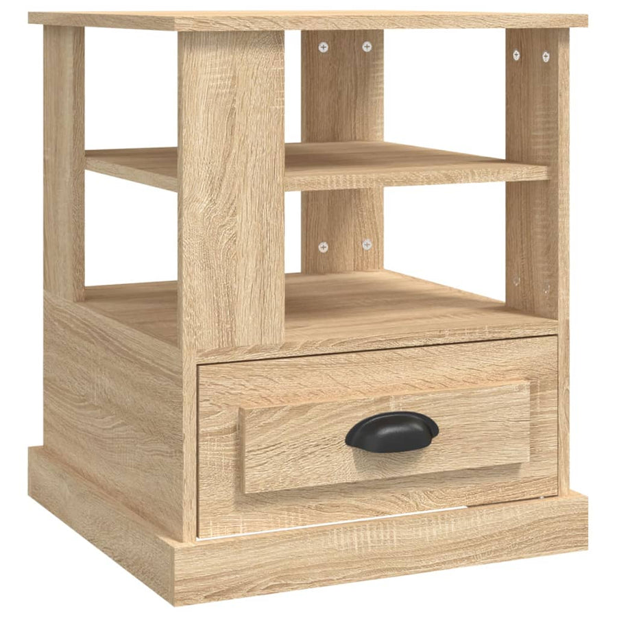 Bijzettafel 50X50X60 Cm Bewerkt Hout Kleurig Sonoma eiken