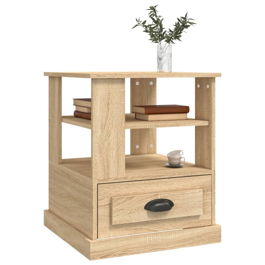 Bijzettafel 50X50X60 Cm Bewerkt Hout Kleurig Sonoma eiken