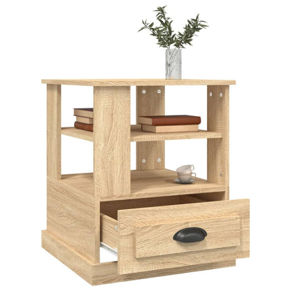 Bijzettafel 50X50X60 Cm Bewerkt Hout Kleurig Sonoma eiken