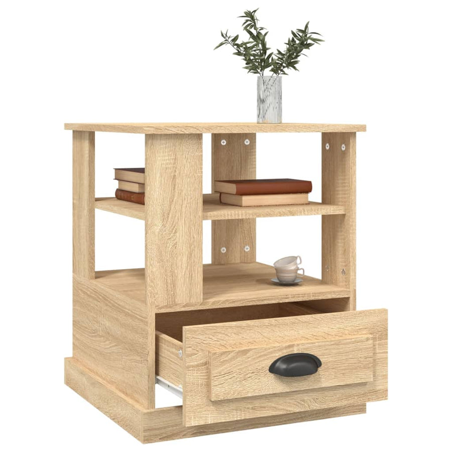 Bijzettafel 50X50X60 Cm Bewerkt Hout Kleurig Sonoma eiken