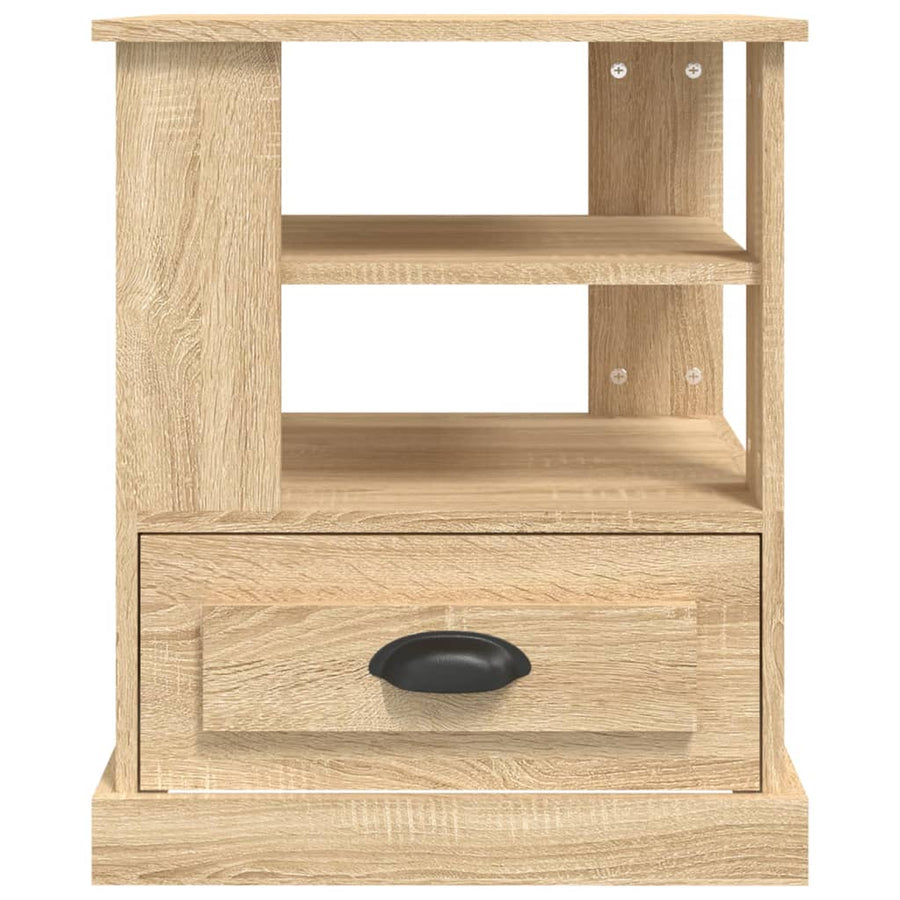 Bijzettafel 50X50X60 Cm Bewerkt Hout Kleurig Sonoma eiken