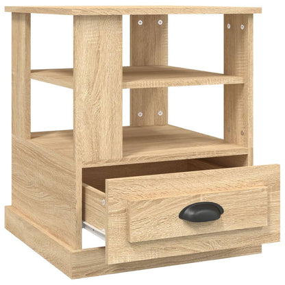Bijzettafel 50X50X60 Cm Bewerkt Hout Kleurig Sonoma eiken