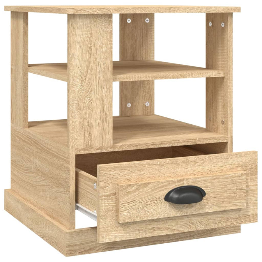 Bijzettafel 50X50X60 Cm Bewerkt Hout Kleurig Sonoma eiken