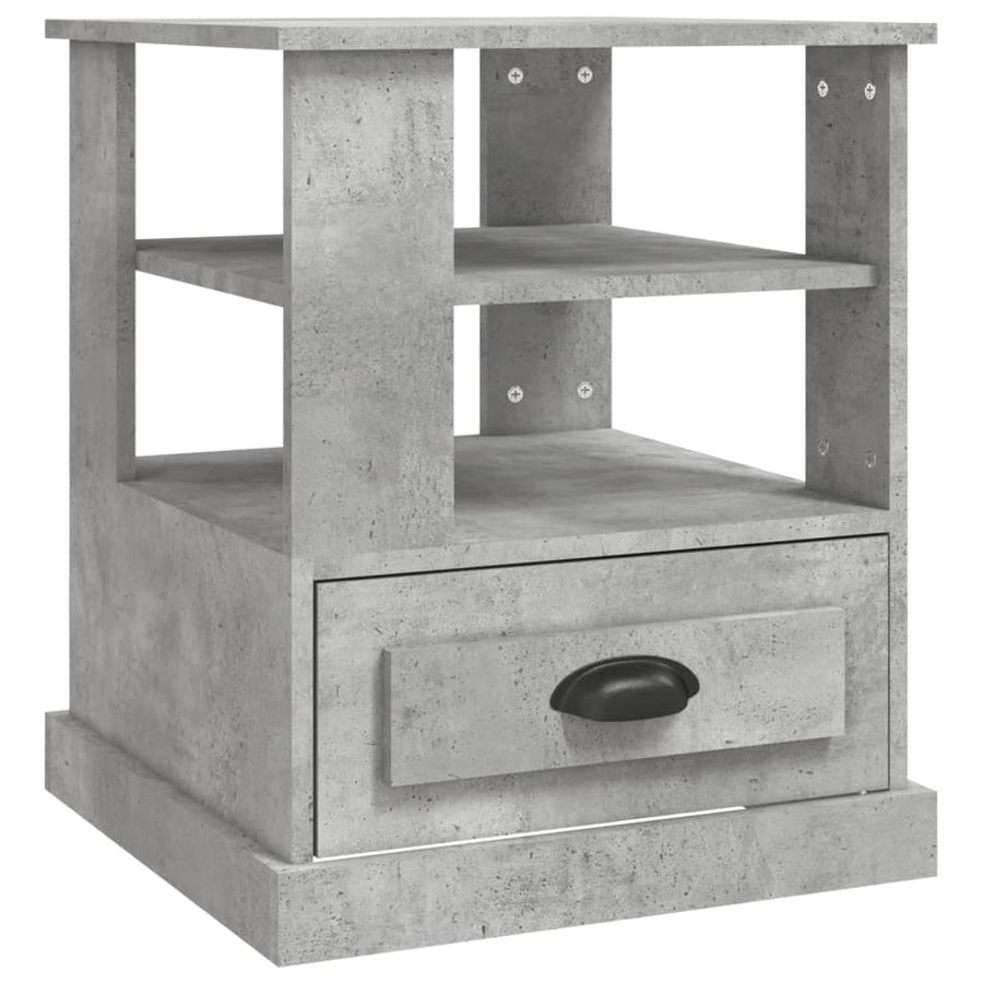 Bijzettafel 50X50X60 Cm Bewerkt Hout Betongrijs