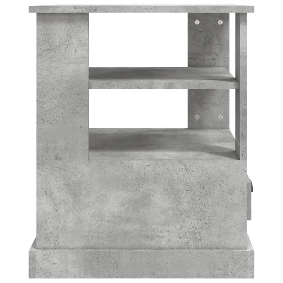 Bijzettafel 50X50X60 Cm Bewerkt Hout Betongrijs