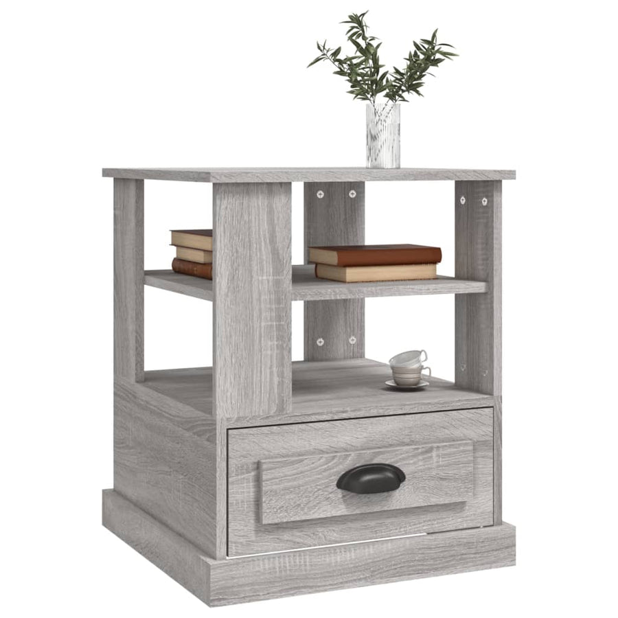 Bijzettafel 50X50X60 Cm Bewerkt Hout Grijs Sonoma Eikenkleurig