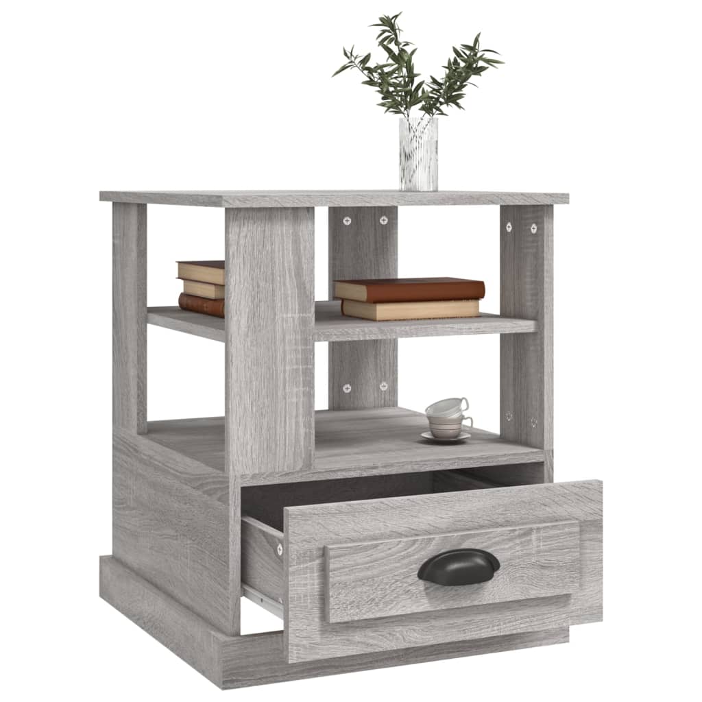Bijzettafel 50X50X60 Cm Bewerkt Hout Grijs Sonoma Eikenkleurig