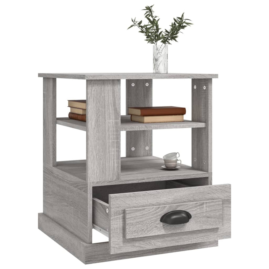 Bijzettafel 50X50X60 Cm Bewerkt Hout Grijs Sonoma Eikenkleurig