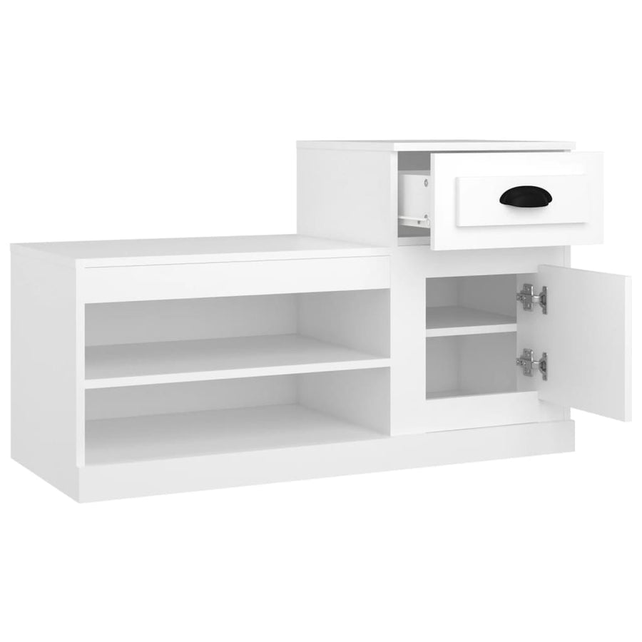 Schoenenkast 100X42X60 Cm Bewerkt Hout Wit