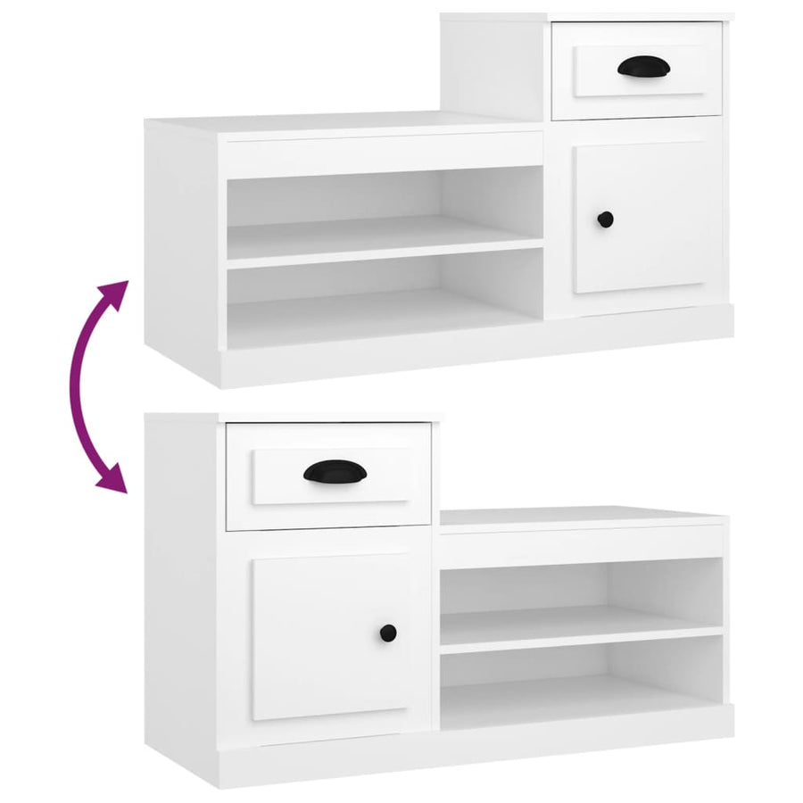 Schoenenkast 100X42X60 Cm Bewerkt Hout Wit
