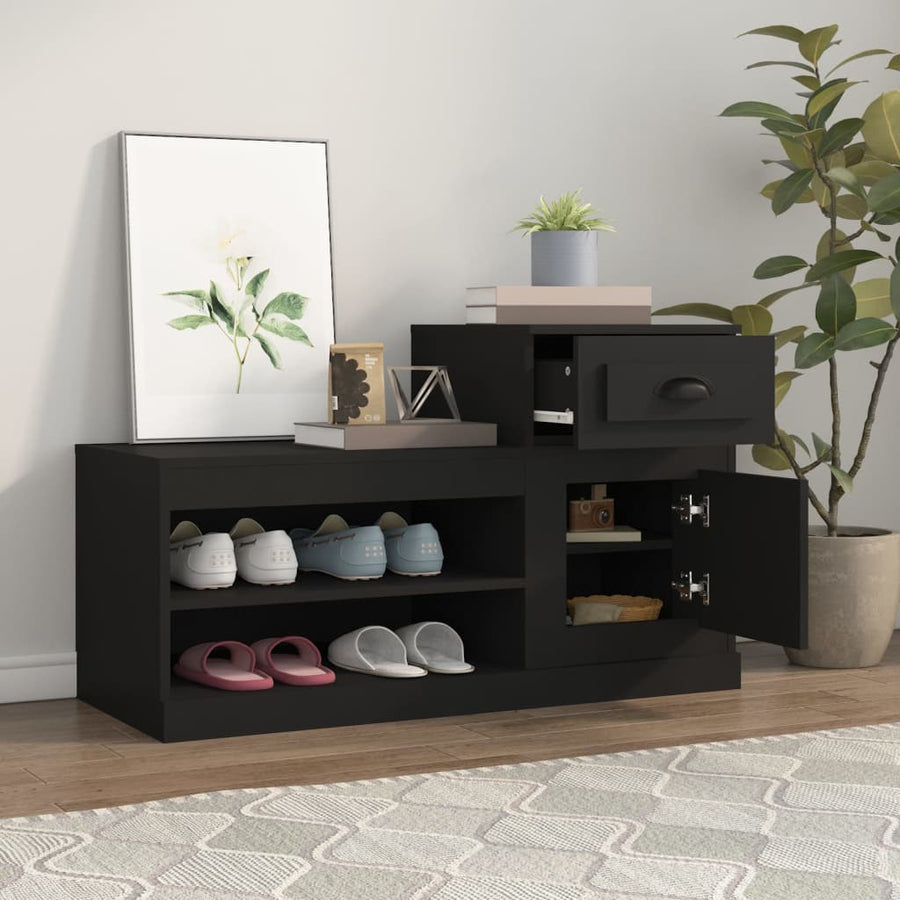 Schoenenkast 00X42X60 Cm Bewerkt Hout Zwart