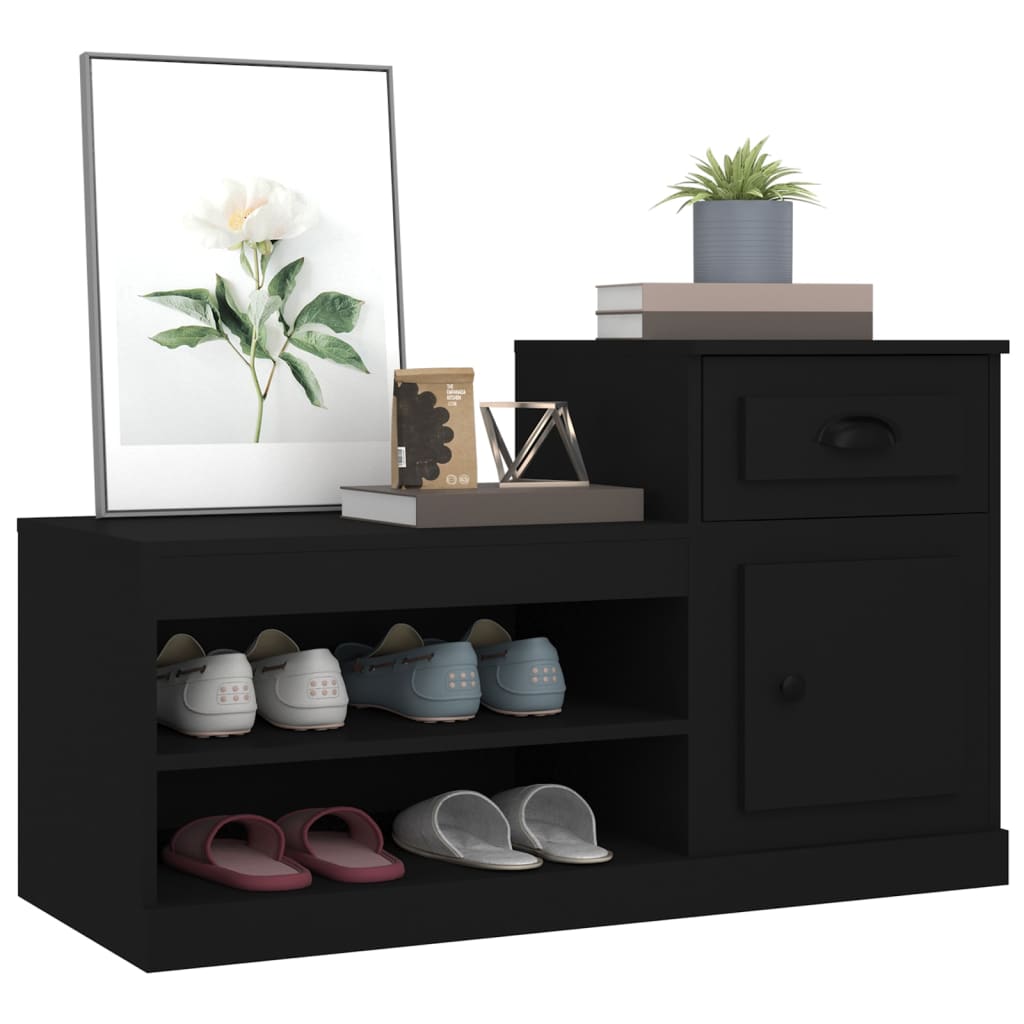 Schoenenkast 00X42X60 Cm Bewerkt Hout Zwart