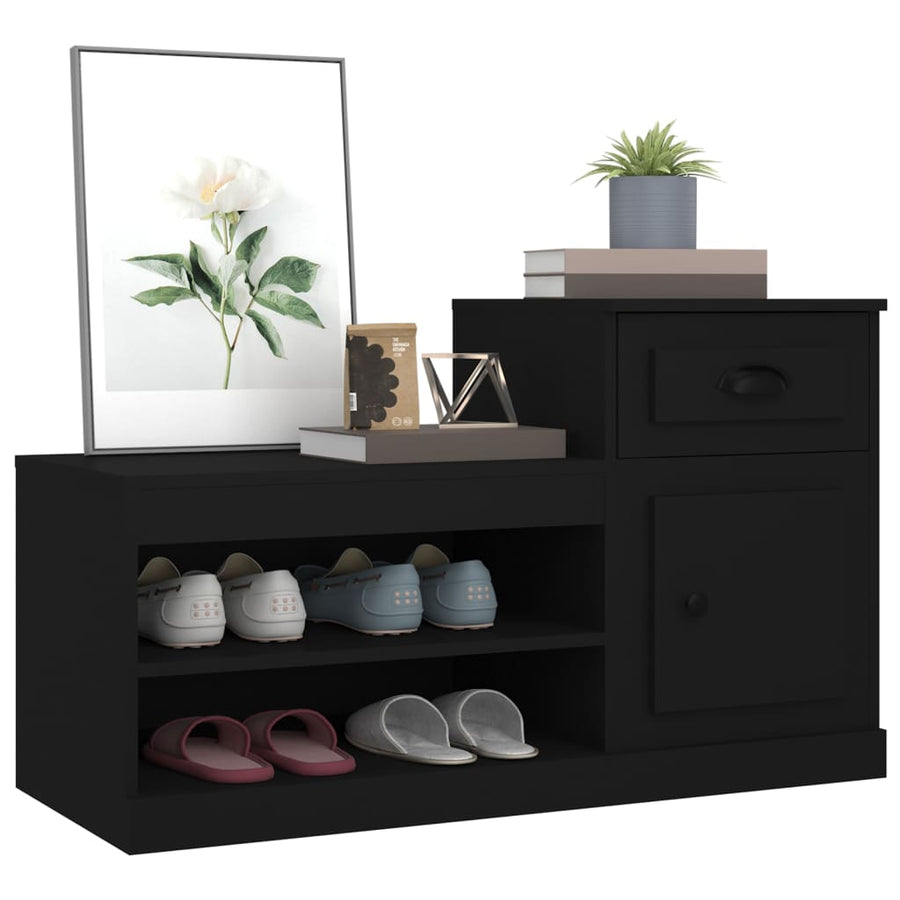 Schoenenkast 00X42X60 Cm Bewerkt Hout Zwart