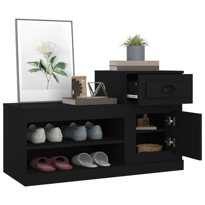 Schoenenkast 00X42X60 Cm Bewerkt Hout Zwart