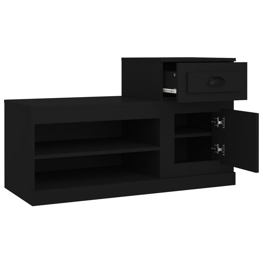 Schoenenkast 00X42X60 Cm Bewerkt Hout Zwart