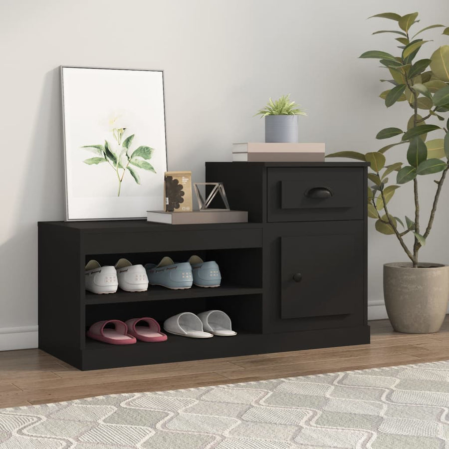 Schoenenkast 00X42X60 Cm Bewerkt Hout Zwart