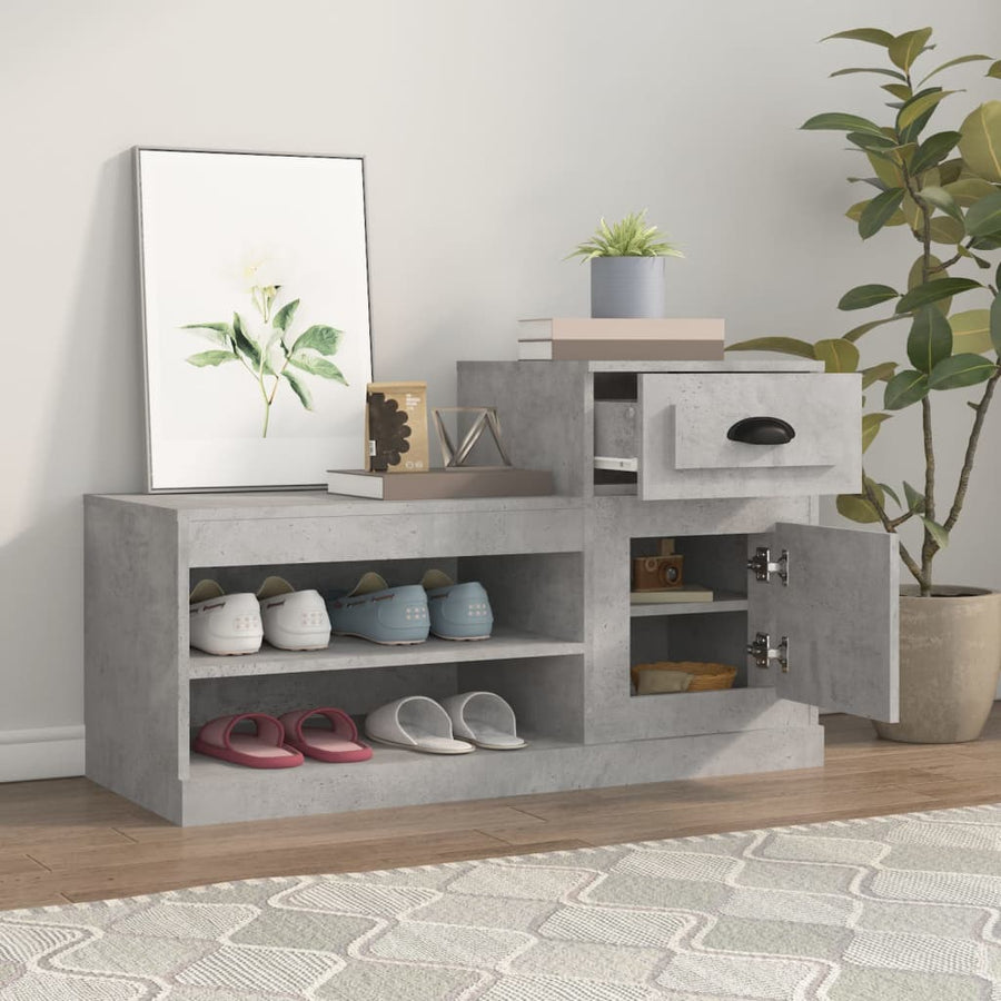 Schoenenkast 00X42X60 Cm Bewerkt Hout Betongrijs