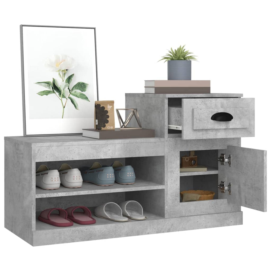 Schoenenkast 00X42X60 Cm Bewerkt Hout Betongrijs