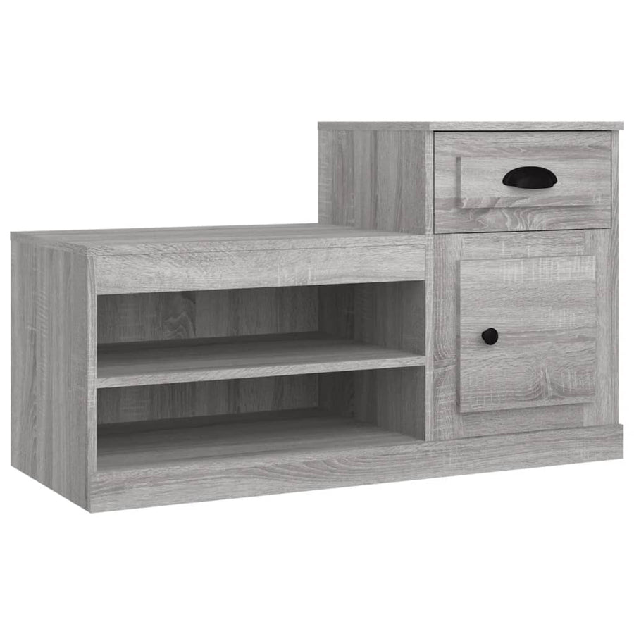 Schoenenkast 00X42X60 Cm Bewerkt Hout Eikenkleur Grijs sonoma