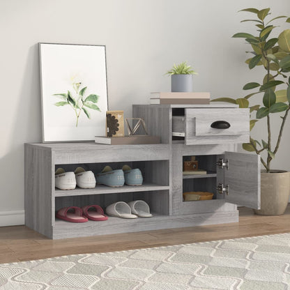 Schoenenkast 00X42X60 Cm Bewerkt Hout Eikenkleur Grijs sonoma